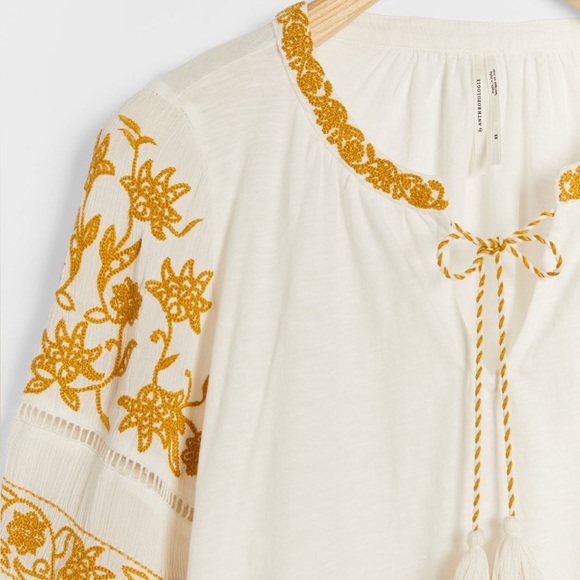 By Anthropologie Aja Embroidered Blouse sz: Small - Picture 3 of 4